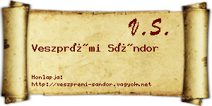 Veszprémi Sándor névjegykártya