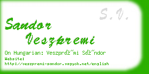 sandor veszpremi business card